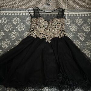Elegant Black and Gold Dress